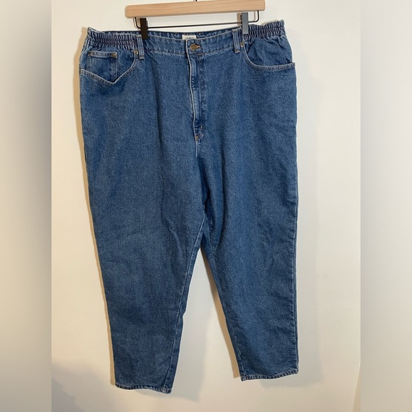 LL Bean Flannel Lined Jeans Plus Size 22W Original Fit Relaxed Denim Stretch - Picture 1 of 11